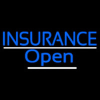 Blue Insurance Open White Line Neonreclame