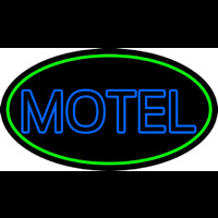 Blue Motel Double Stroke And Green Border Neonreclame