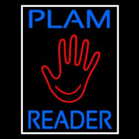 Blue Palm Reader White Border Neonreclame