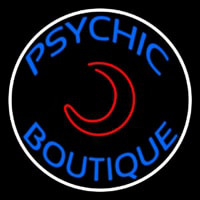 Blue Psychic Boutique White Border Neonreclame