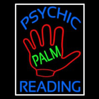 Blue Psychic Reading With Green Palm Neonreclame