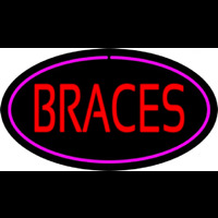 Braces Oval Pink Neonreclame