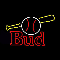 Bud Baseball and Bat Beer Sign Neonreclame