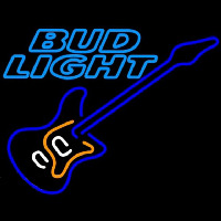 Bud Light Blue Electric Guitar Beer Sign Neonreclame