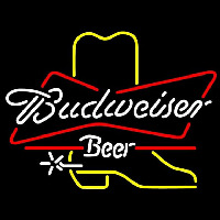 Budweiser Cowboy Boot Beer Sign Neonreclame