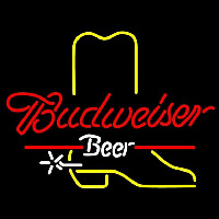 Budweiser Cowboy Boot Beer Sign Neonreclame