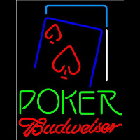 Budweiser Green Poker Red Heart Beer Sign Neonreclame