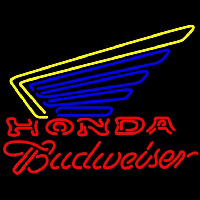 Budweiser Honda Motorcycles Gold Wing Beer Sign Neonreclame