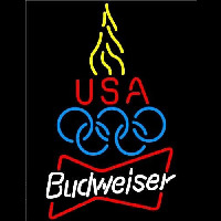 Budweiser Olympic Torch Beer Sign Neonreclame