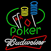 Budweiser Poker Ace Coin Table Beer Sign Neonreclame