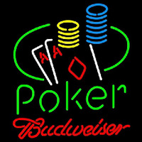 Budweiser Poker Ace Coin Table Beer Sign Neonreclame