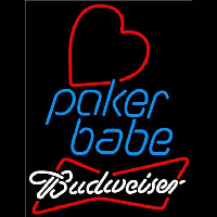 Budweiser Poker Girl Heart Babe Beer Sign Neonreclame