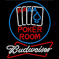 Budweiser Poker Room Beer Sign Neonreclame