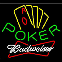 Budweiser Poker Yellow Beer Sign Neonreclame