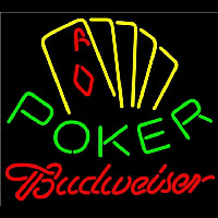 Budweiser Poker Yellow Beer Sign Neonreclame