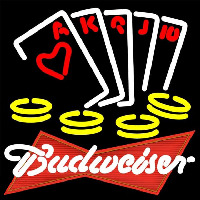 Budweiser Red Poker Ace Series Beer Sign Neonreclame