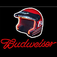 Budweiser Vintage Hascar Helmet Beer Sign Neonreclame