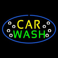 Car Wash Blue Oval Neonreclame