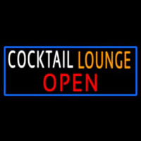 Cocktail Lounge Open With Blue Border Neonreclame