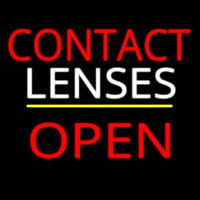 Contact Lenses Block Open Yellow Line Neonreclame