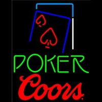 Coors Green Poker Red Heart Neonreclame