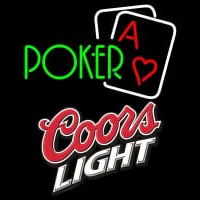 Coors Light Green Poker Neonreclame