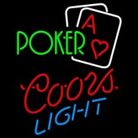 Coors Light Green Poker Neonreclame