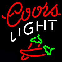 Coors Light Two Chili Pepper Beer Sign Neonreclame