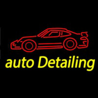 Cursive Auto Detailing With Car Logo 1 Neonreclame