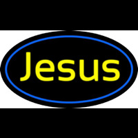 Cursive Blue Jesus Neonreclame