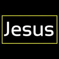 Cursive White Jesus Neonreclame