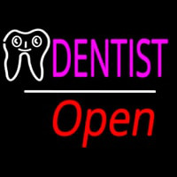 Dentist Logo Open White Line Neonreclame