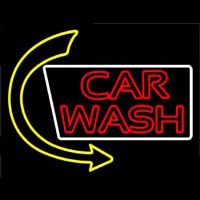 Double Stroke Car Wash With Arrow Neonreclame