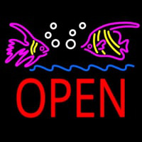 Fish Logo Block Open Neonreclame