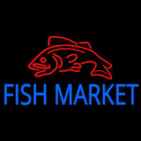 Fish Market With Red Fish Neonreclame