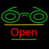 Glasses Logo Open Yellow Line Neonreclame