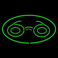 Glasses Logo Oval Green Neonreclame