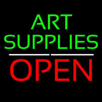 Green Art Supplies With Open 1 Neonreclame