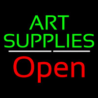 Green Art Supplies With Open 2 Neonreclame