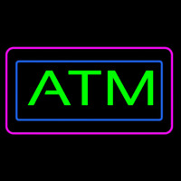 Green Atm Pink Blue Border Neonreclame