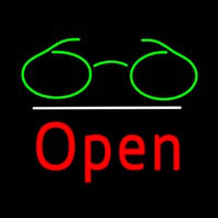 Green Glasses Logo Open White Line Neonreclame