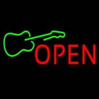 Green Guitar Open Neonreclame