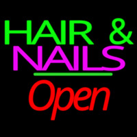 Green Hair And Nails Open Neonreclame