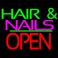 Green Hair And Nails Pink Block Open Neonreclame