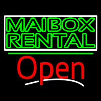 Green Mailbo  Rental Block With Open 3 Neonreclame