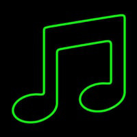 Green Music Note Neonreclame