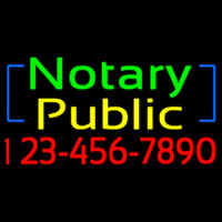 Green Notary Public With Phone Number Neonreclame