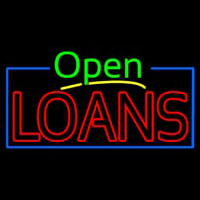 Green Open Red Double Stroke Loans Neonreclame