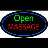 Green Open Red Massage Oval Blue Neonreclame