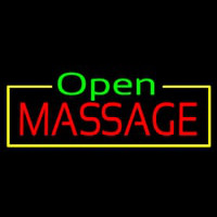 Green Open Red Massage Yellow Border Neonreclame